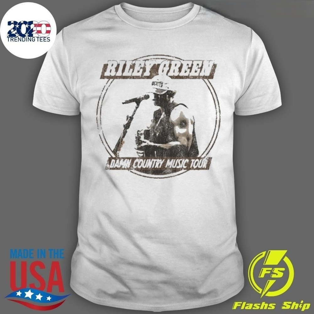Funny Riley Green Damn Country Music Tour T-shirt